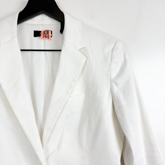 Theory Boxy Blazer in Good Linen White N0303103 $425 - 4 - Picture 2 of 9
